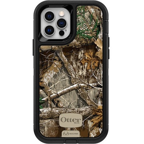OtterBox Defender Rugged Carrying Case (Holster) Apple iPhone 12 iPhone 12 Pro Smartphone - RealTree Edge Black Graphic