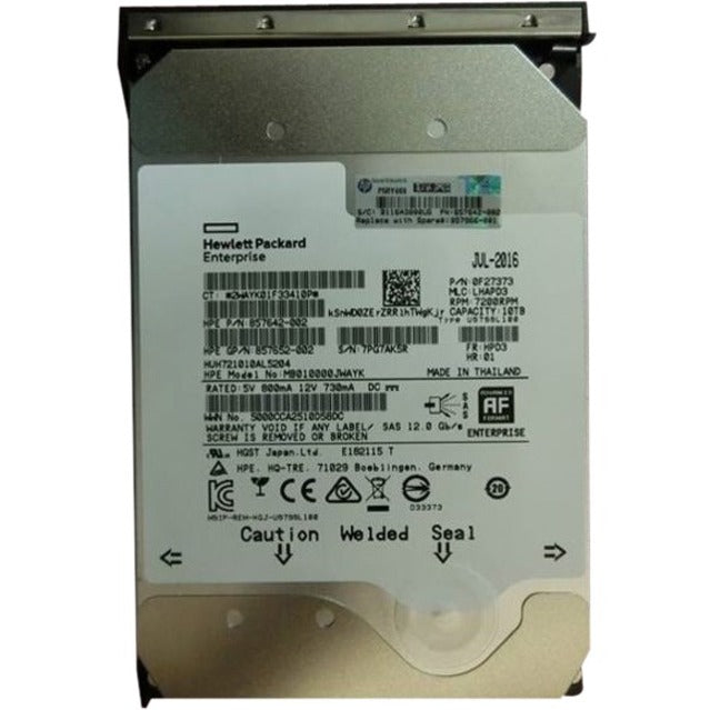 HPE 10 TB Hard Drive - 3.5" Internal - SAS (12Gb/s SAS)