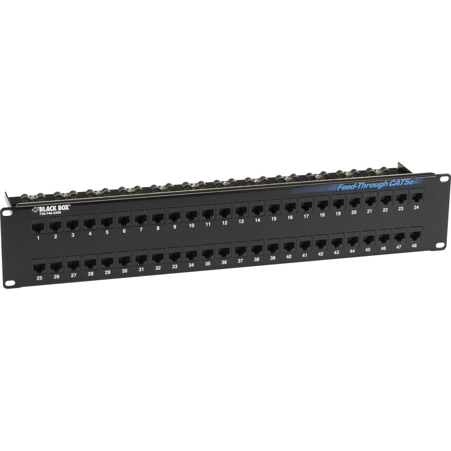 Black Box CAT5e Feed-Through Patch Panel - 2U Unshielded 48-Port
