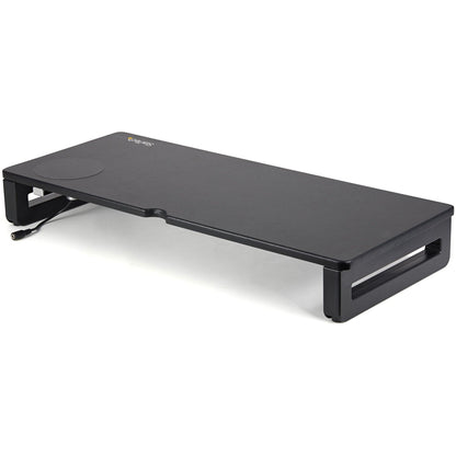 StarTech.com Monitor Riser Stand with Wireless Charging Pad - 15W Qi Charger for Phone - Height Adjustable Computer Monitor Riser for Desk