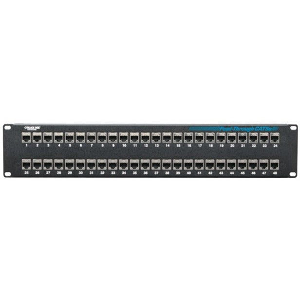 Black Box CAT5e Feed-Through Patch Panel - 2U Shielded 48-Port