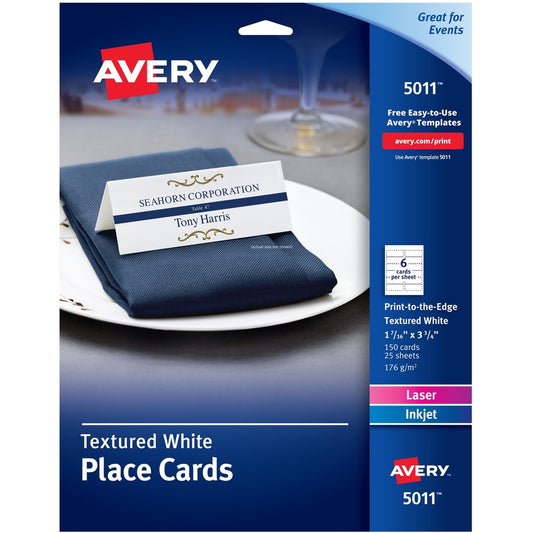 Avery&reg; Laser Inkjet Printable Place Card - White