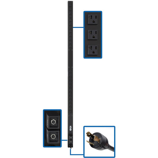 Tripp Lite PDU Basic 24 5-15/20R L5-30P 2.9kW 120V 10ft Cord 63.75in 0U