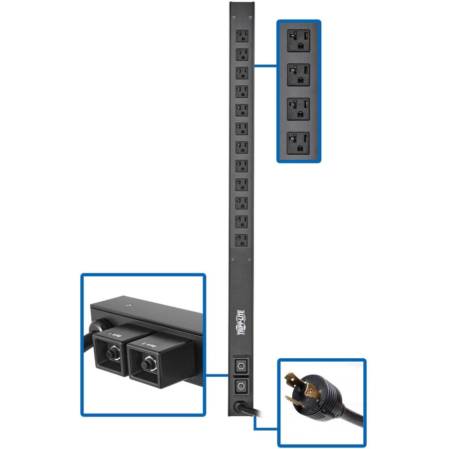 Tripp Lite PDU Basic 12 NEMA 5-15/20R L5-30P 2.9kW 120V 10ft Cord 36in 0U