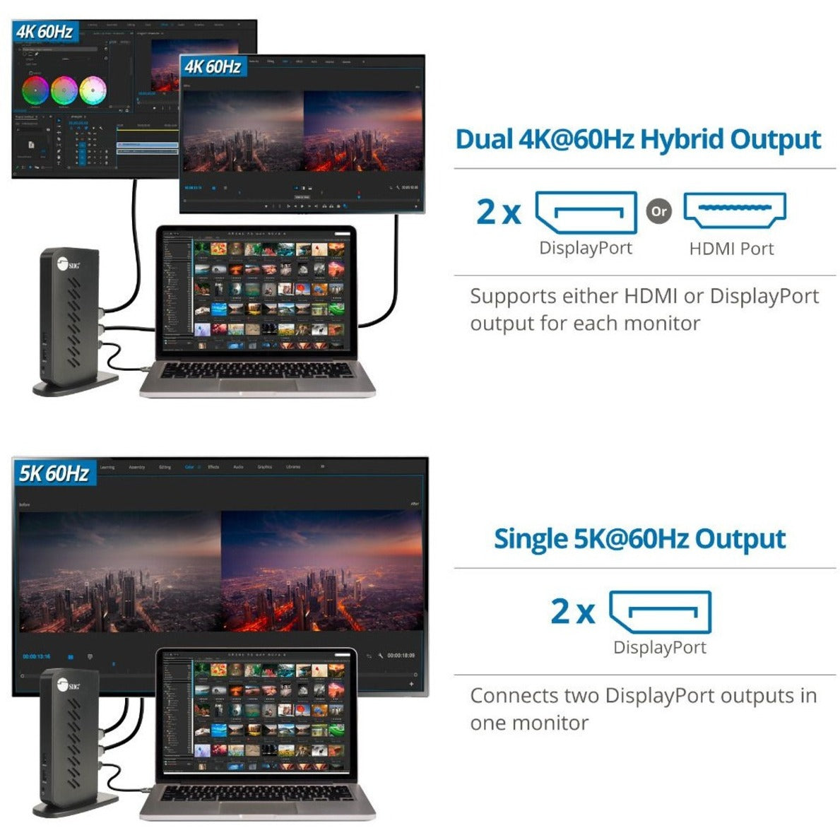 SIIG Universal Hybrid Dual 4K Video Docking Station