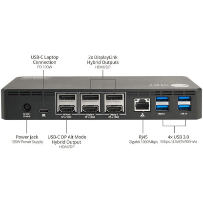 SIIG Universal Hybrid Triple 4K Video Docking Station with PD 3.0 100W