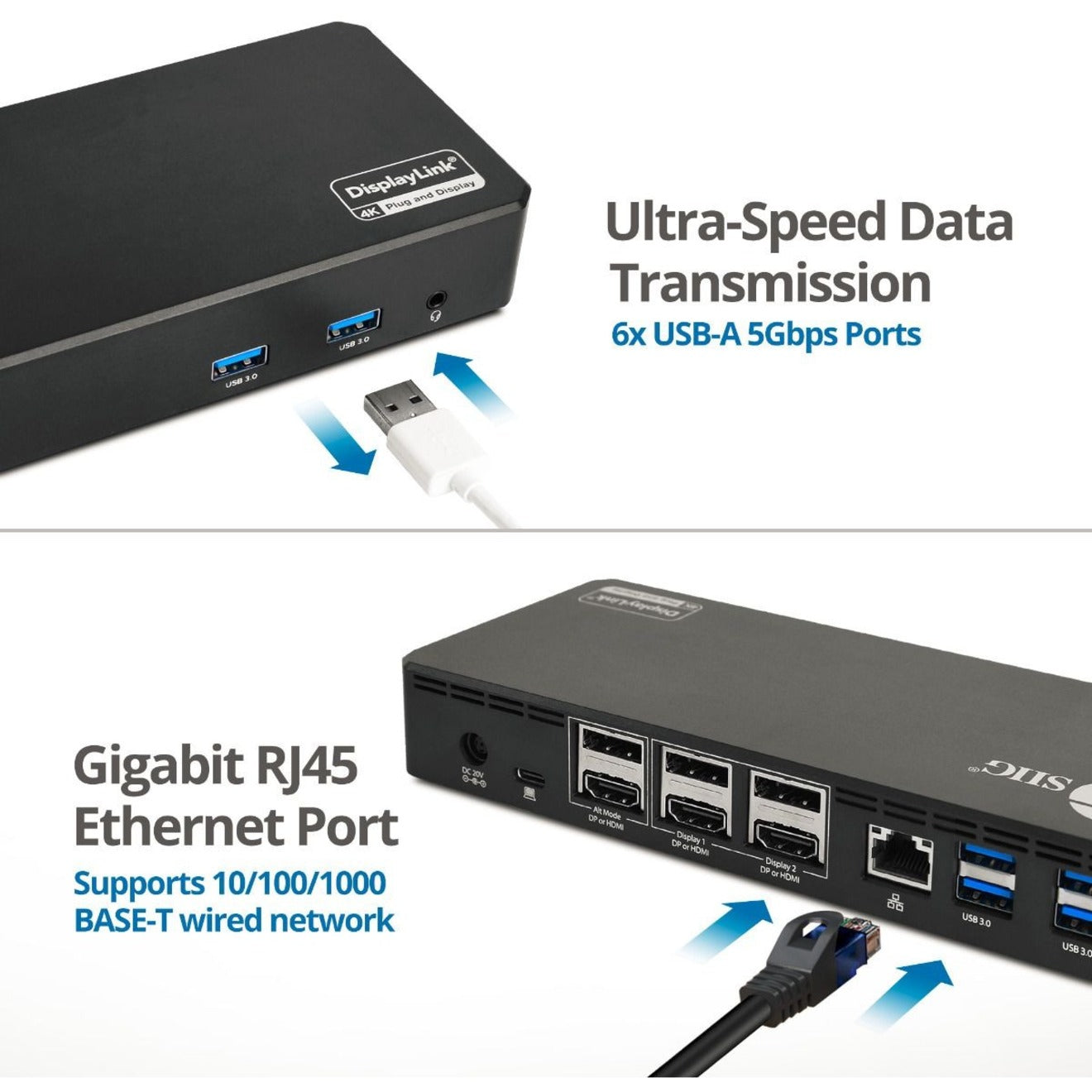 SIIG Universal Hybrid Triple 4K Video Docking Station with PD 3.0 100W