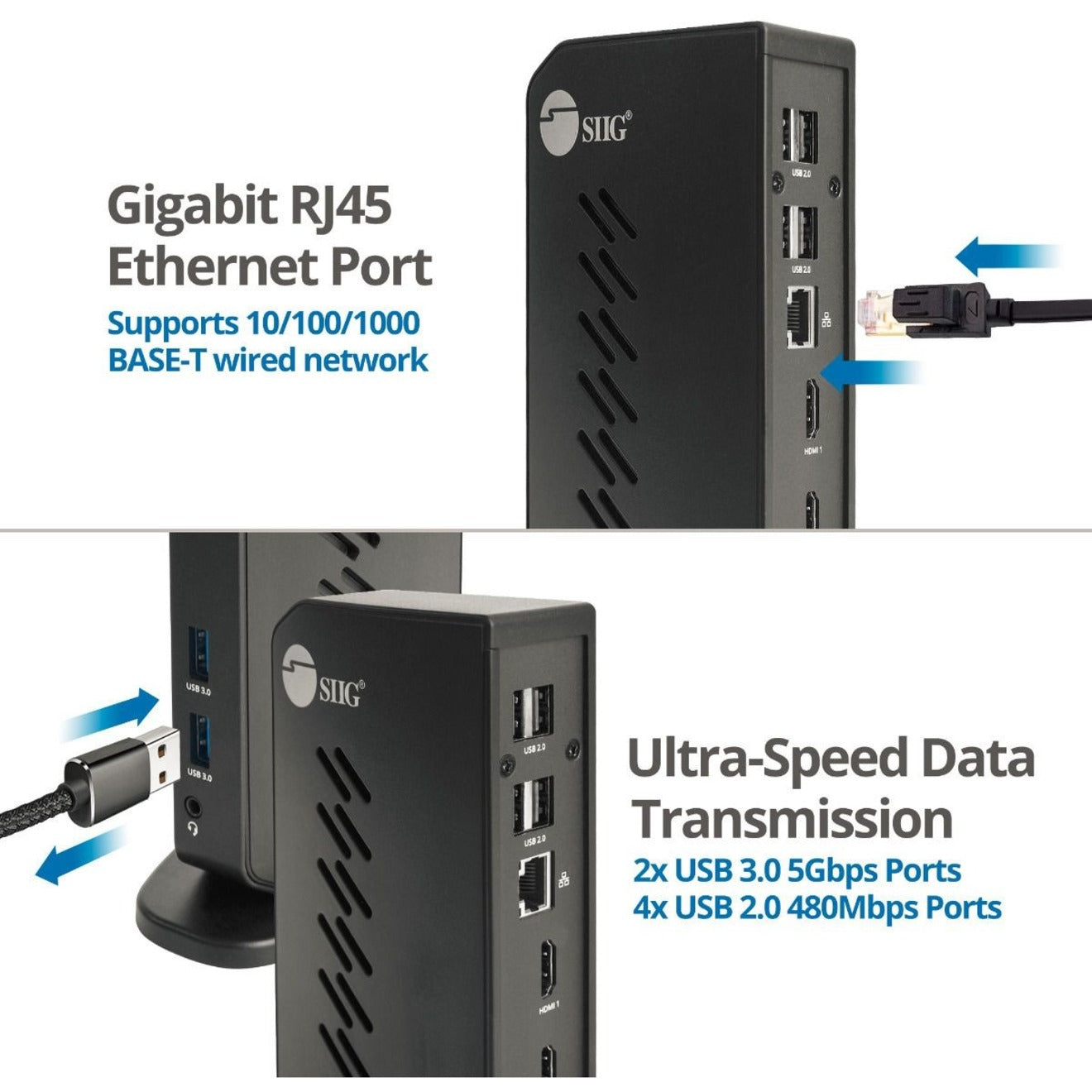 SIIG USB 3.0 Dual Head Full HD 1080p HDMI Video Docking Station