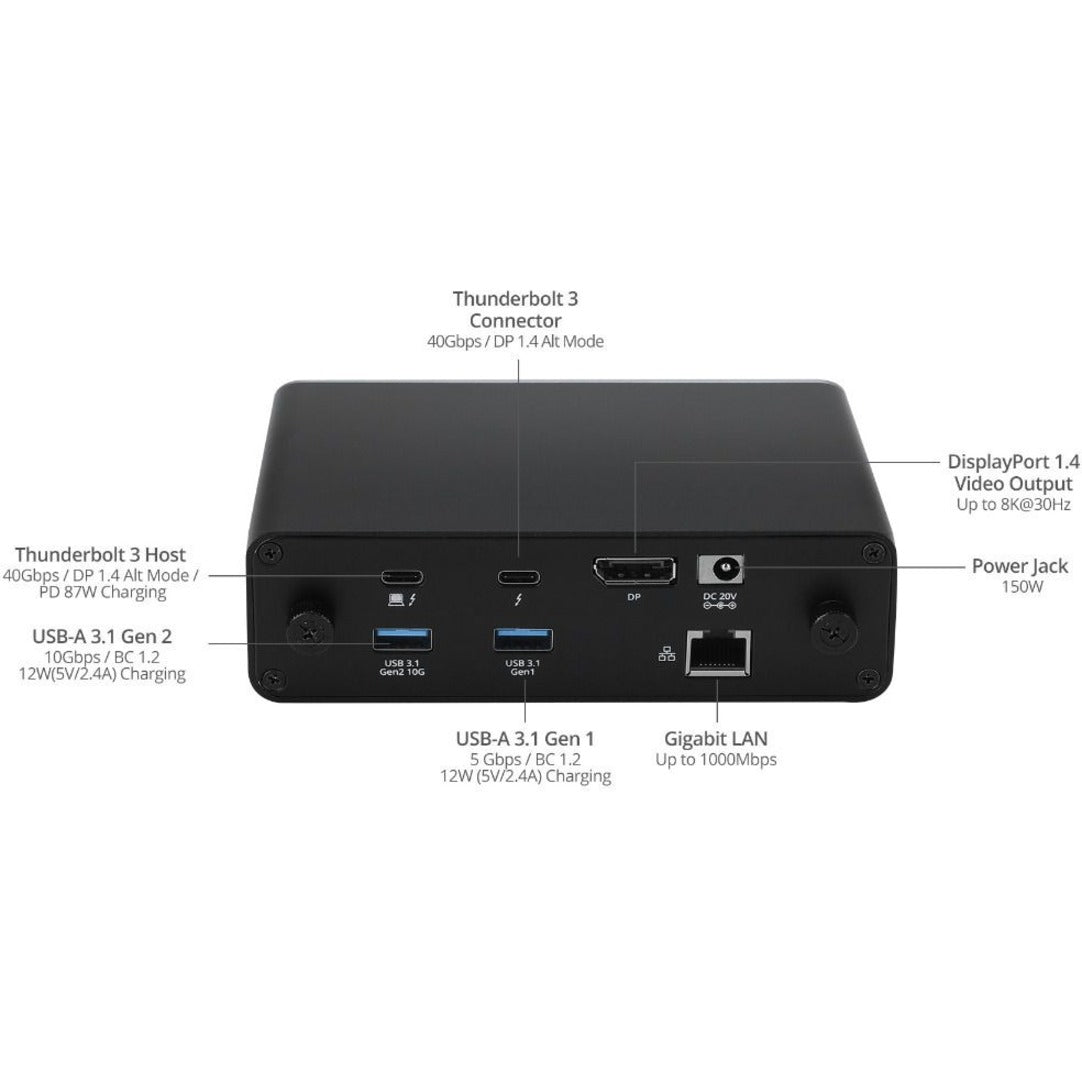SIIG Thunderbolt 3 DP 1.4 Docking Station with Dual M.2 NVMe SSD & 96W PD