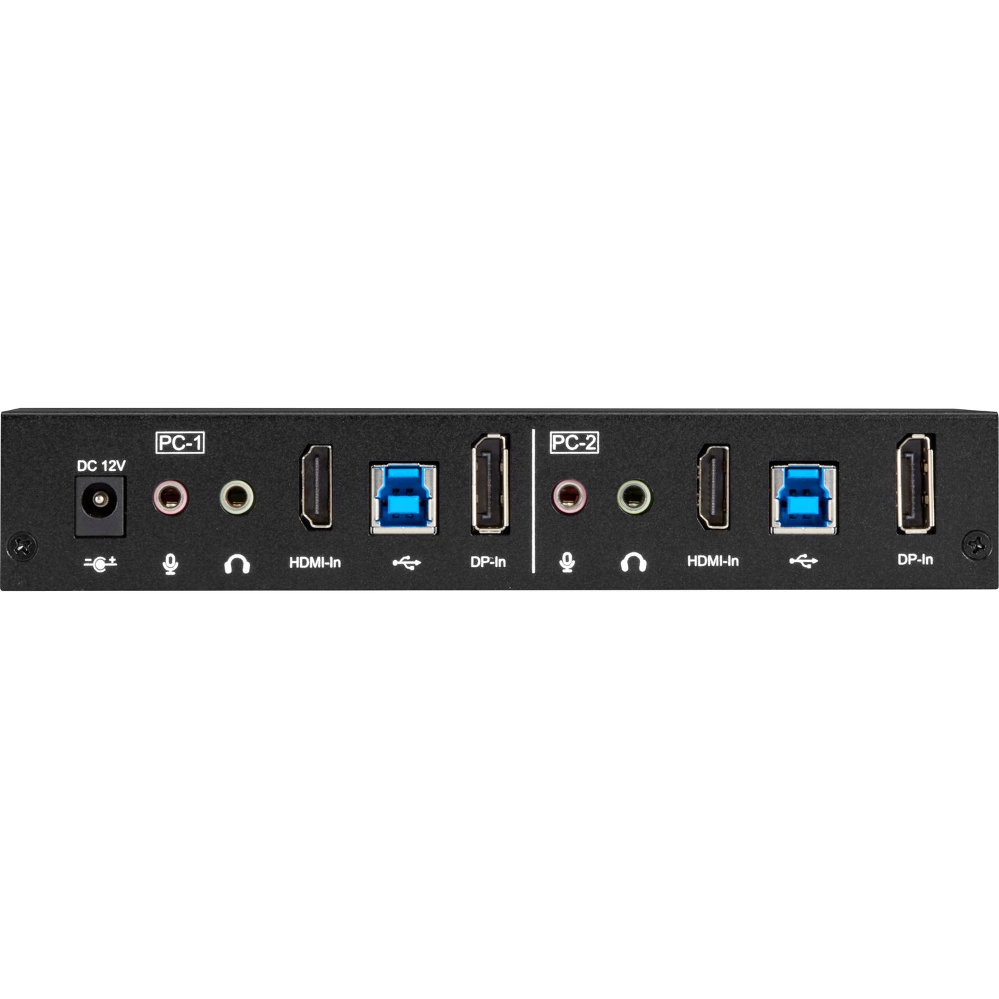 Black Box 2-Port 4K HDMI Dual-Head KVM Switch (with Audio Line In/Out and USB Hub)