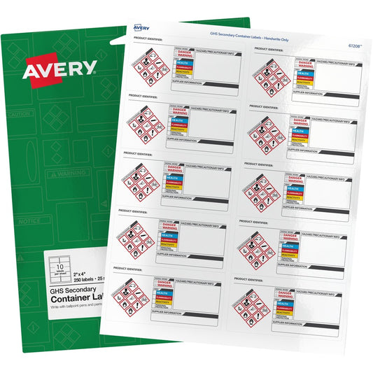 Avery&reg; GHS Secondary Container Preprinted Labels