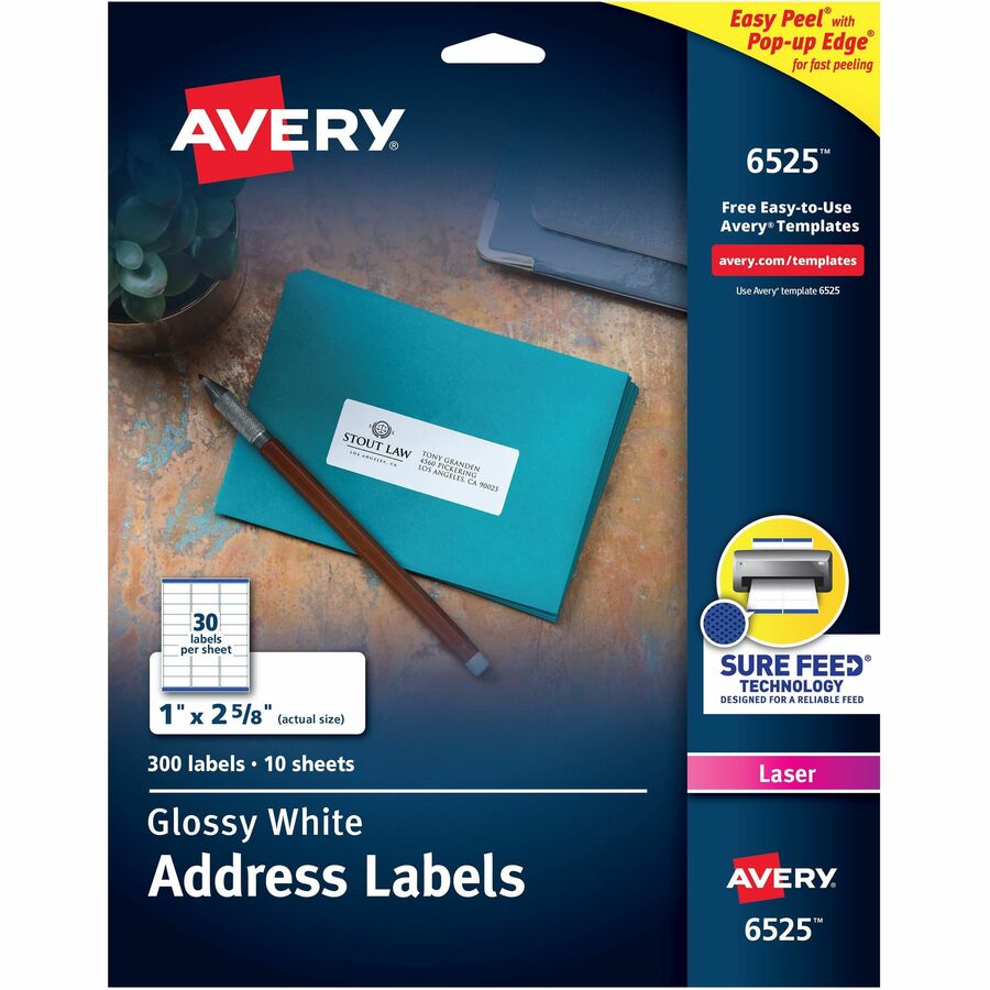 Avery&reg; Easy Peel Glossy Address Labels