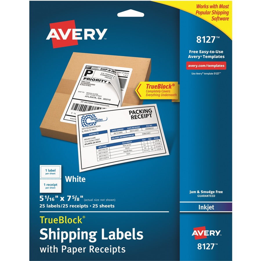 Avery&reg; TrueBlock Paper Receipt Shipping Labels