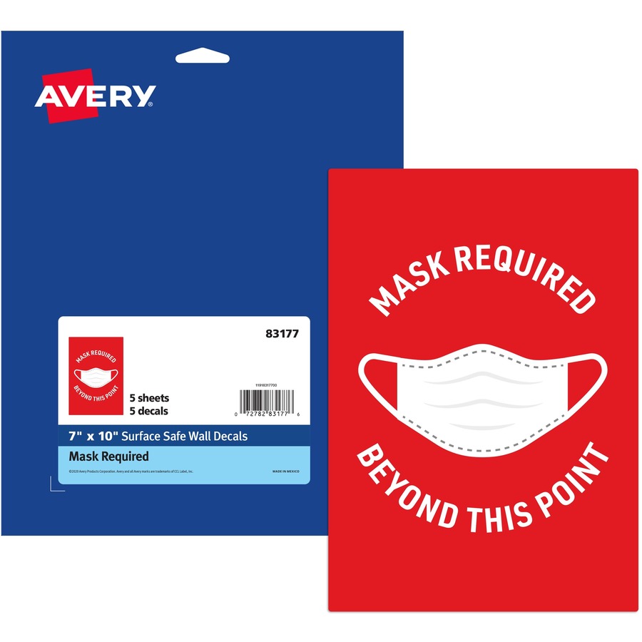 Avery&reg; Surface Safe MASK REQUIRED Wall Decals