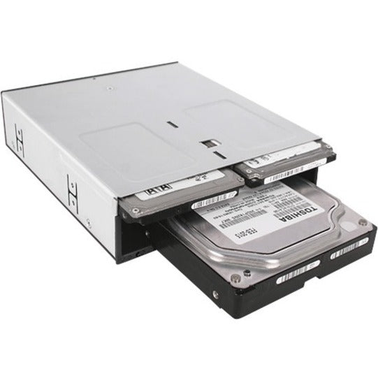 Icy Dock FlexiDOCK MB095SP-B Drive Enclosure for 5.25" SATA/600 - Serial ATA/600 Host Interface Internal - Black Silver