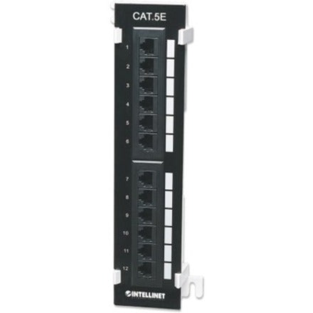 Intellinet Patch Panel Cat5e Wall-mount UTP 12-Port Black