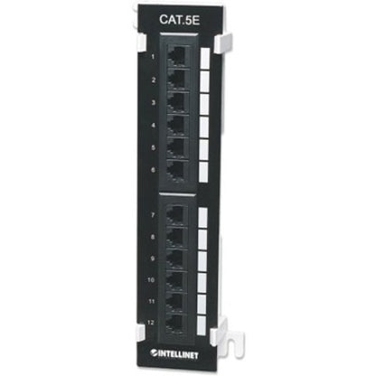 Intellinet Patch Panel Cat5e Wall-mount UTP 12-Port Black