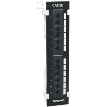 Intellinet Patch Panel Cat5e Wall-mount UTP 12-Port Black