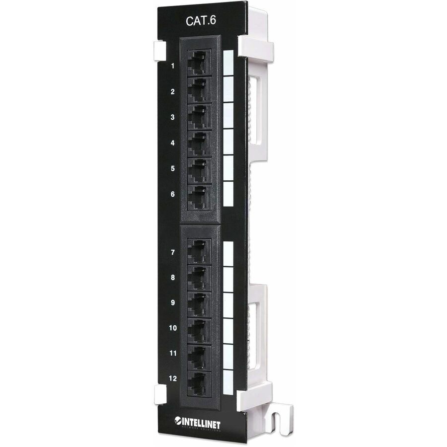 Intellinet Patch Panel Cat6 Wall-mount UTP 12 Port Black