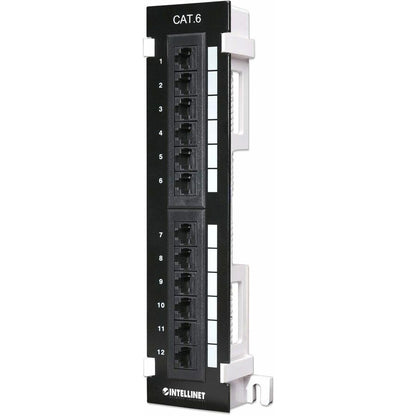 Intellinet Patch Panel Cat6 Wall-mount UTP 12 Port Black