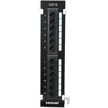Intellinet Patch Panel Cat6 Wall-mount UTP 12 Port Black
