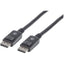 Manhattan DisplayPort 1.2 Cable 4K@60hz 1m Male to Male Equivalent to Startech DISPL1M With Latches Fully Shielded Black Lifetime Warranty Polybag