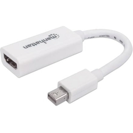 Manhattan Mini DisplayPort 1.1 to HDMI Adapter Cable 1080p@60Hz 17cm Male to Female White Lifetime Warranty Polybag