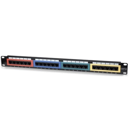 Intellinet Patch Panel Cat6 UTP 24-Port 1U Colour-Coded