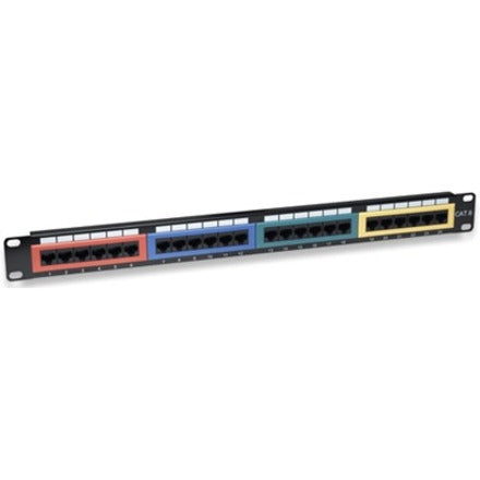 Intellinet Patch Panel Cat6 UTP 24-Port 1U Colour-Coded