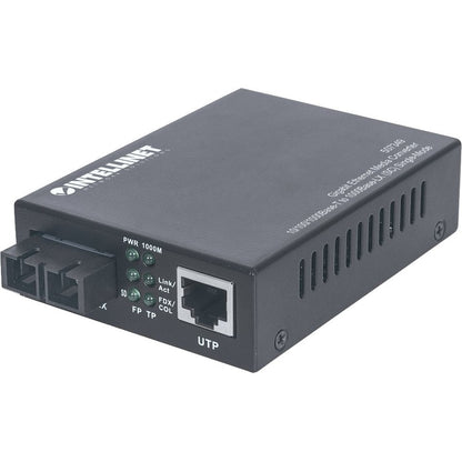 Intellinet Gigabit Ethernet Single Mode Media Converter 10/100/1000Base-T to 1000Base-Lx (SC) Single-Mode 20km (With 2 Pin Euro Power Adapter)