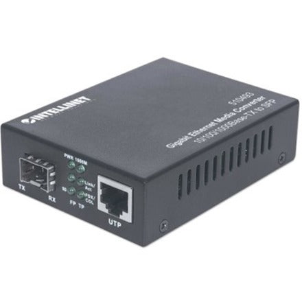 Intellinet Gigabit Ethernet to SFP Media Converter 10/100/1000Base-Tx to SFP slot empty (With 2 Pin Euro Power Adapter)