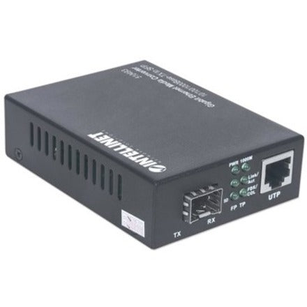 Intellinet Gigabit Ethernet to SFP Media Converter 10/100/1000Base-Tx to SFP slot empty (With 2 Pin Euro Power Adapter)