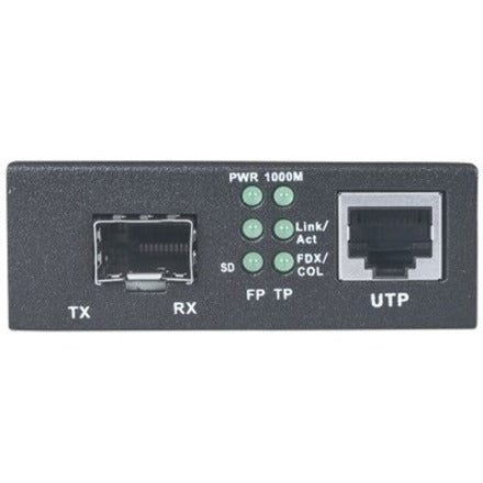 Intellinet Gigabit Ethernet to SFP Media Converter 10/100/1000Base-Tx to SFP slot empty (With 2 Pin Euro Power Adapter)