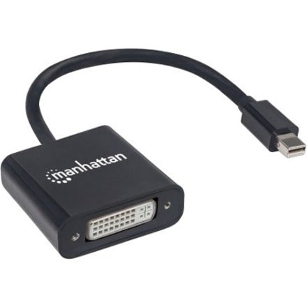 Manhattan Mini DisplayPort 1.2a to DVI-I Dual-Link Adapter Cable 4K@30Hz Active 19.5cm Male to Female Compatible with DVD-D Black Three Year Warranty Polybag