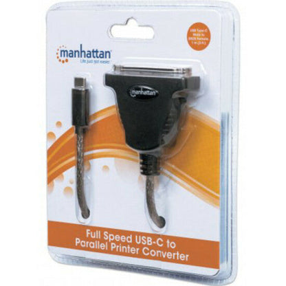 Manhattan Full-Speed USB Type-C to DB25 Converter - 3' - Black