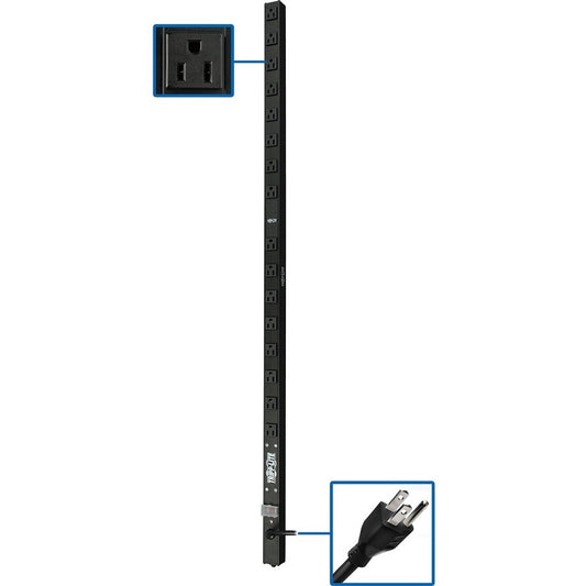 Tripp Lite PDU Basic 120V 1.44kW 16 NEMA 5-15R 5-15P 15ft Cord 48in 0URM