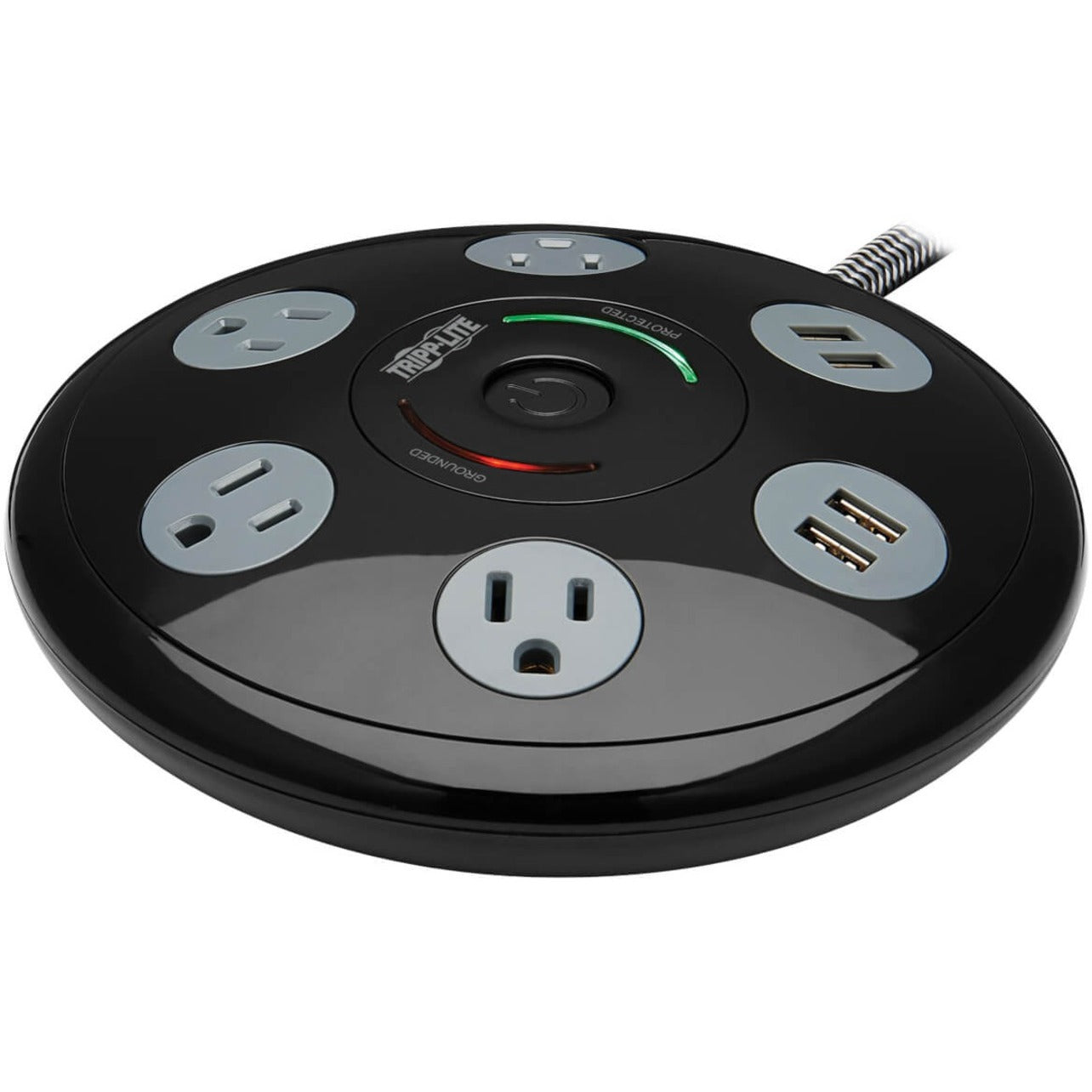 Tripp Lite Conference Power Surge Protector 4 NEMA 5-15R Outlets 4 USB-A Ports 6-ft. (1.83 m) Cord Black