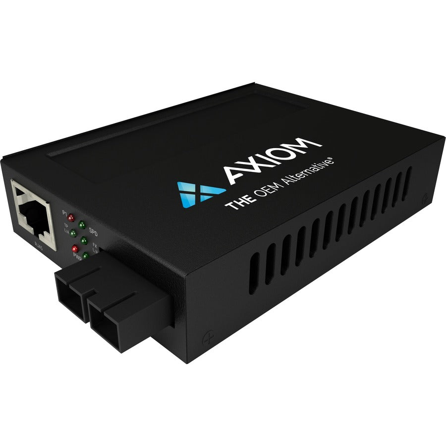 Axiom 100Mbs POE RJ45 to 100BASE-LX Fiber Media Converter - SMF SC 10km1310nm