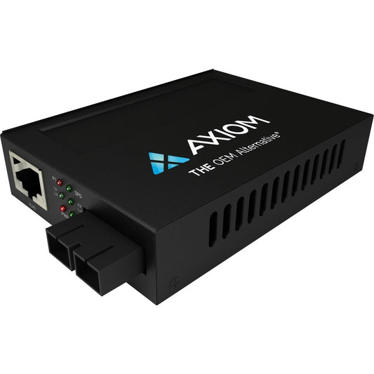 Axiom 1Gbs POE+ RJ45 to 1000BASE-LX Fiber Media Converter - SMF SC 10km 1310nm