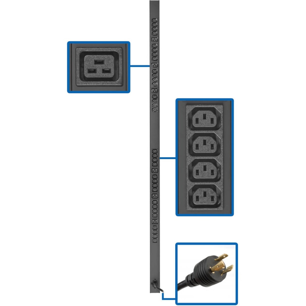 Tripp Lite PDU Basic 32 C13 6 C19 3.3/3.8kW 208/240V L6-20P 10ft Cord 0URM