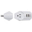 Tripp Lite 7-Outlet Surge Protector 6 on strip/1 in detachable plug 2 USB Ports (2.4A Shared) Detachable Charger Plug 6 ft. Cord 5-15P Plug 900 Joules White
