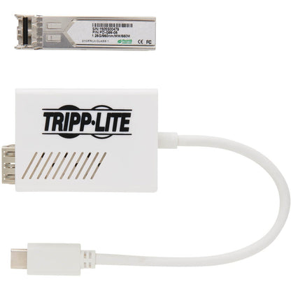 Tripp Lite USB-C 3.1 to Fiber Optic Transceiver Gigabit Ethernet Adapter Singlemode 1310 nm LC Up to 5 km