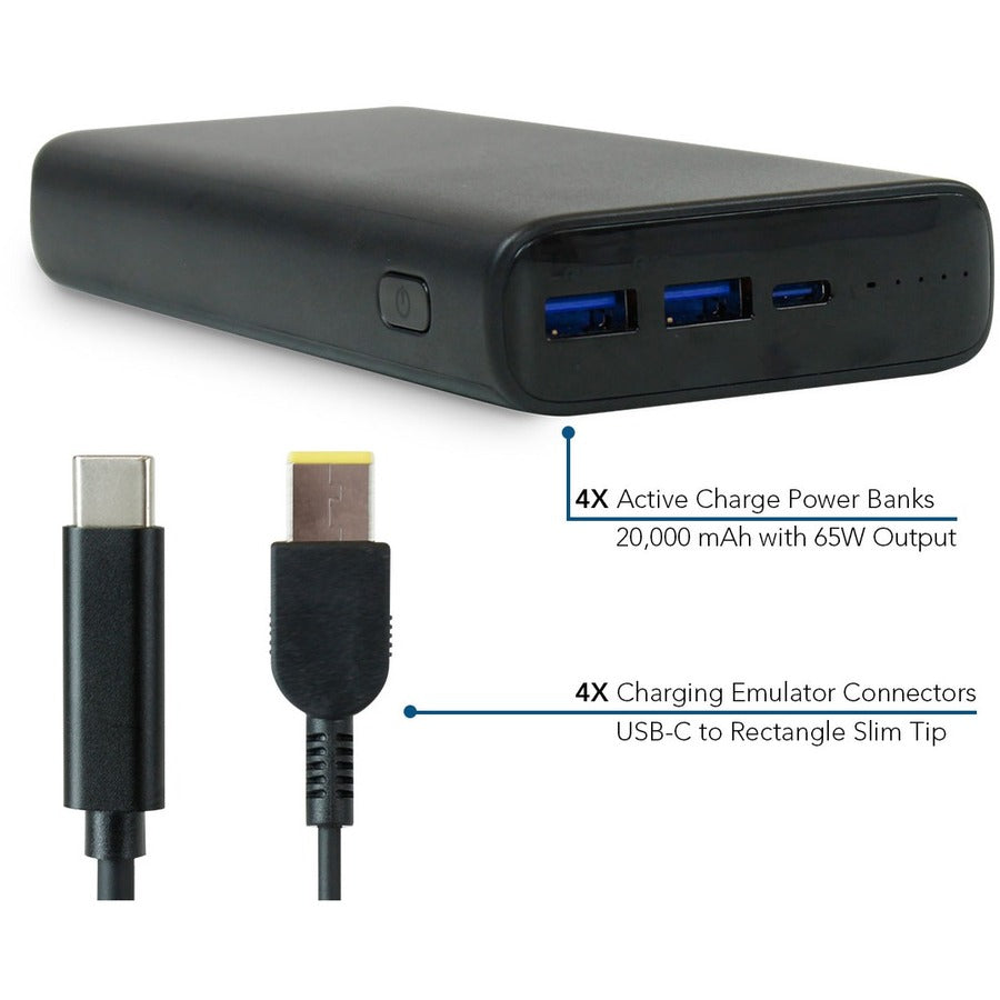 JAR Systems Active Charge Power Bank 4-Pack with Lenovo Connectors 4-Pack