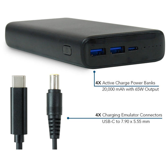 JAR Systems Active Charge Power Bank 4-Pack with Lenovo Connectors 4-Pack