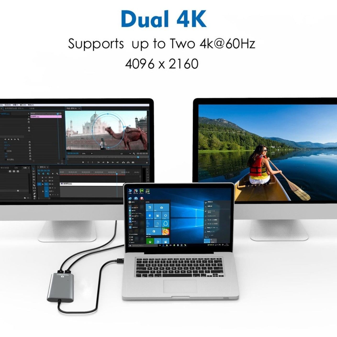 4XEM Thunderbolt 3 8K Dual DisplayPort Adapter