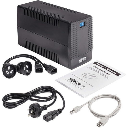 Tripp Lite 1500VA 900W 230V OmniVS Line-Interactive UPS - 8 C13 Outlets 2 Australian Outlet Adapters LCD USB Tower