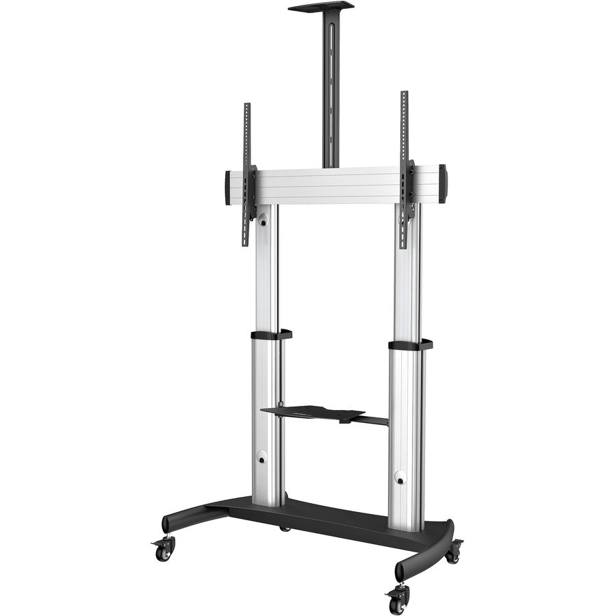 StarTech.com Mobile TV Stand Heavy Duty Universal TV Cart for 60-100 inch Display (100kg/220lb) Height Adjustable Rolling TV Floor Stand