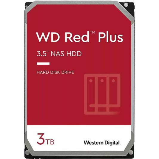 Western Digital Red Plus WD30EFZX 3 TB Hard Drive - 3.5" Internal - SATA (SATA/600) - Conventional Magnetic Recording (CMR) Method