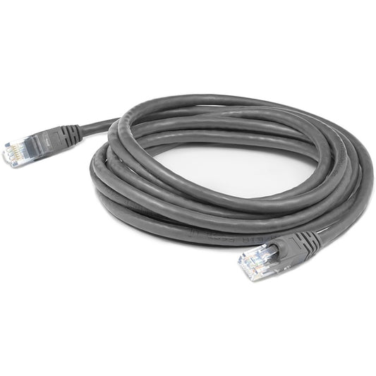 AddOn 50ft RJ-45 (Male) to RJ-45 (Male) Straight Gray Cat5e UTP PVC Copper Patch Cable