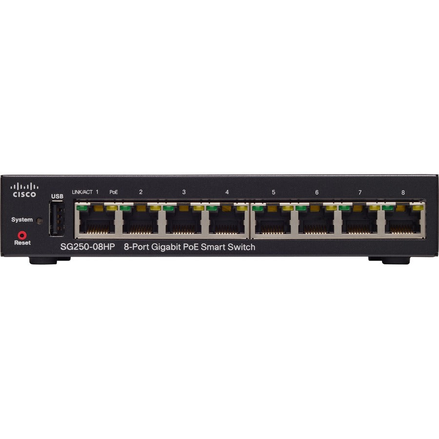 Cisco SG250-08HP 8-Port Gigabit PoE Smart Switch